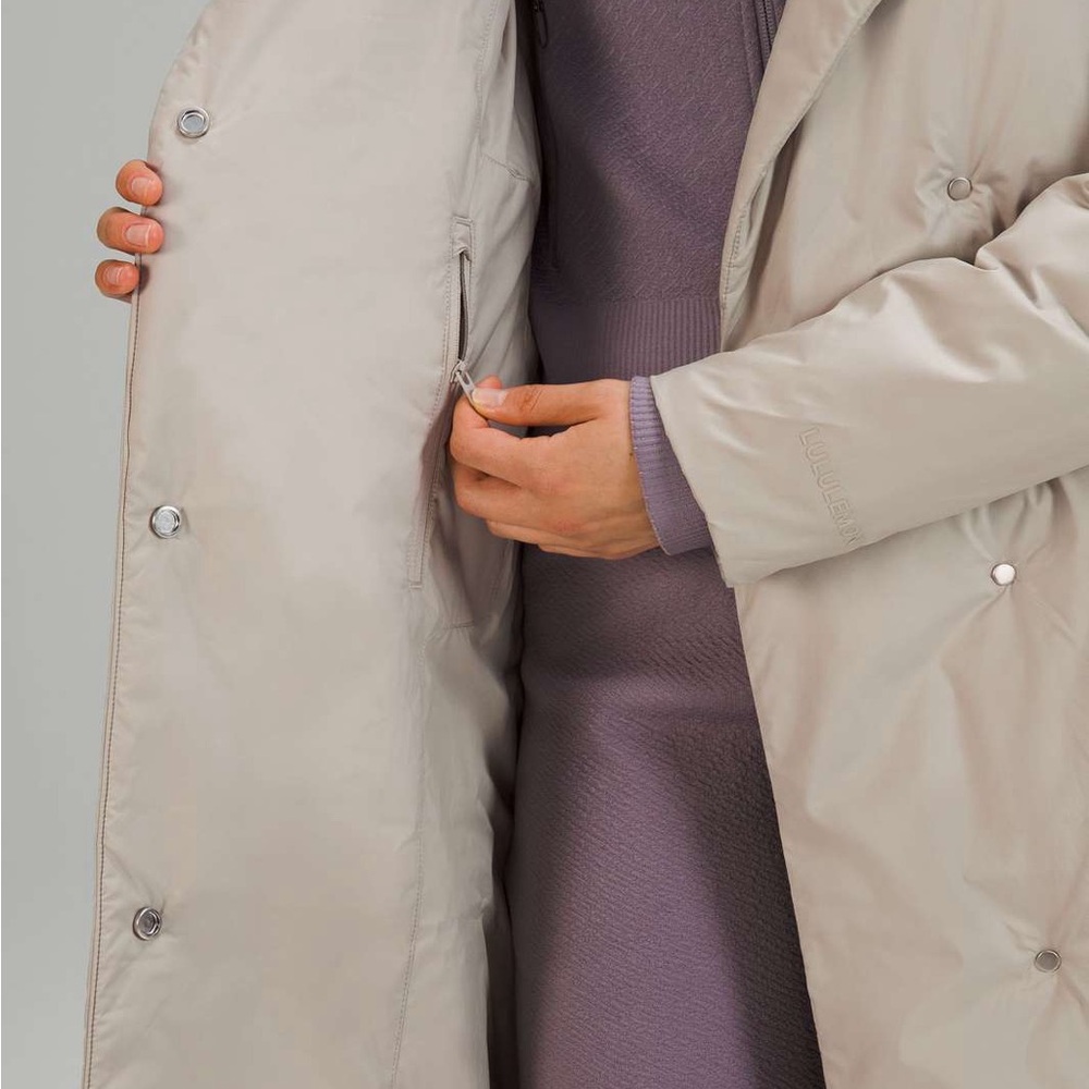 Lululemon Insulated Trench in Raw Linen, size 6 - Picture 5 of 13